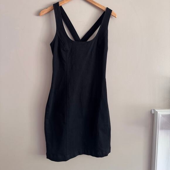 Boston Proper Black Denim Stretch Tank Dress Size 6 - Picture 1 of 4